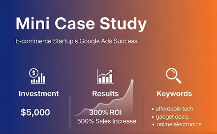 Mini Case Study

An e-commerce startup invested $500 in Google Ads in Q1 2025, targeting niche keywords like “eco-friendly kitchenware online.” The campaign doubled sales and achieved a 300% ROI in just 90 days.

Primary Keyword: Small business PPC
Secondary Keywords: Pay-per-click, PPC campaigns, PPC for small business, Google Ads, Online visibility